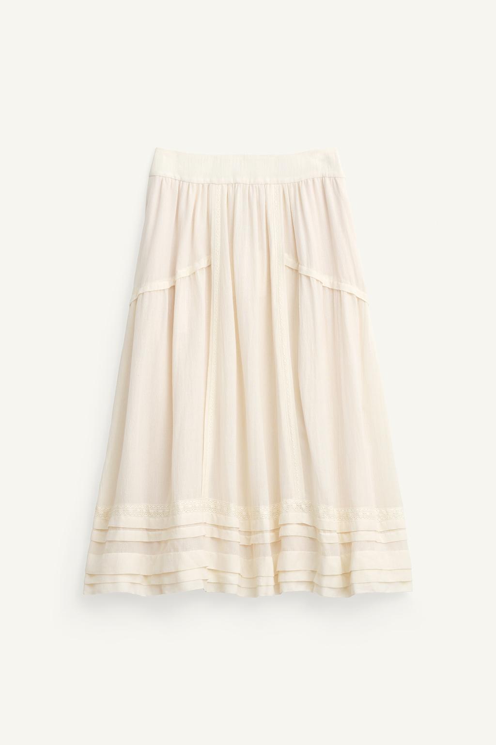 Limited Edition Lace Trim Wool Skirt