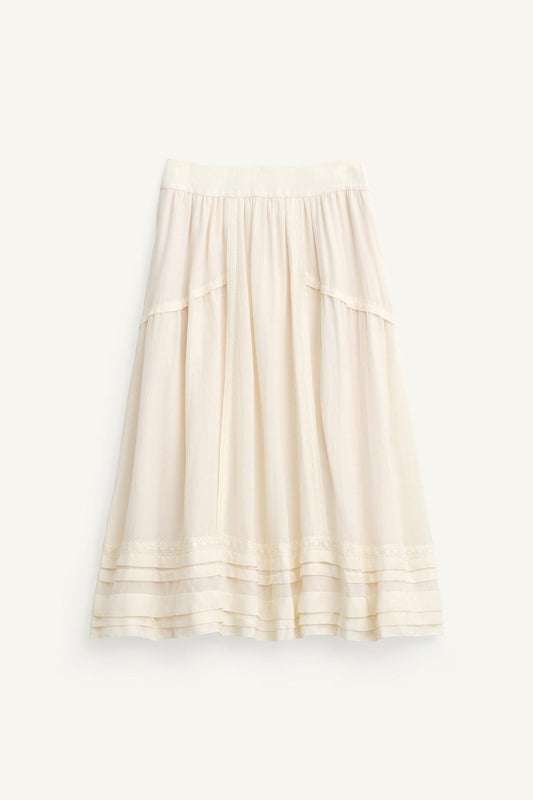 Limited Edition Lace Trim Wool Skirt