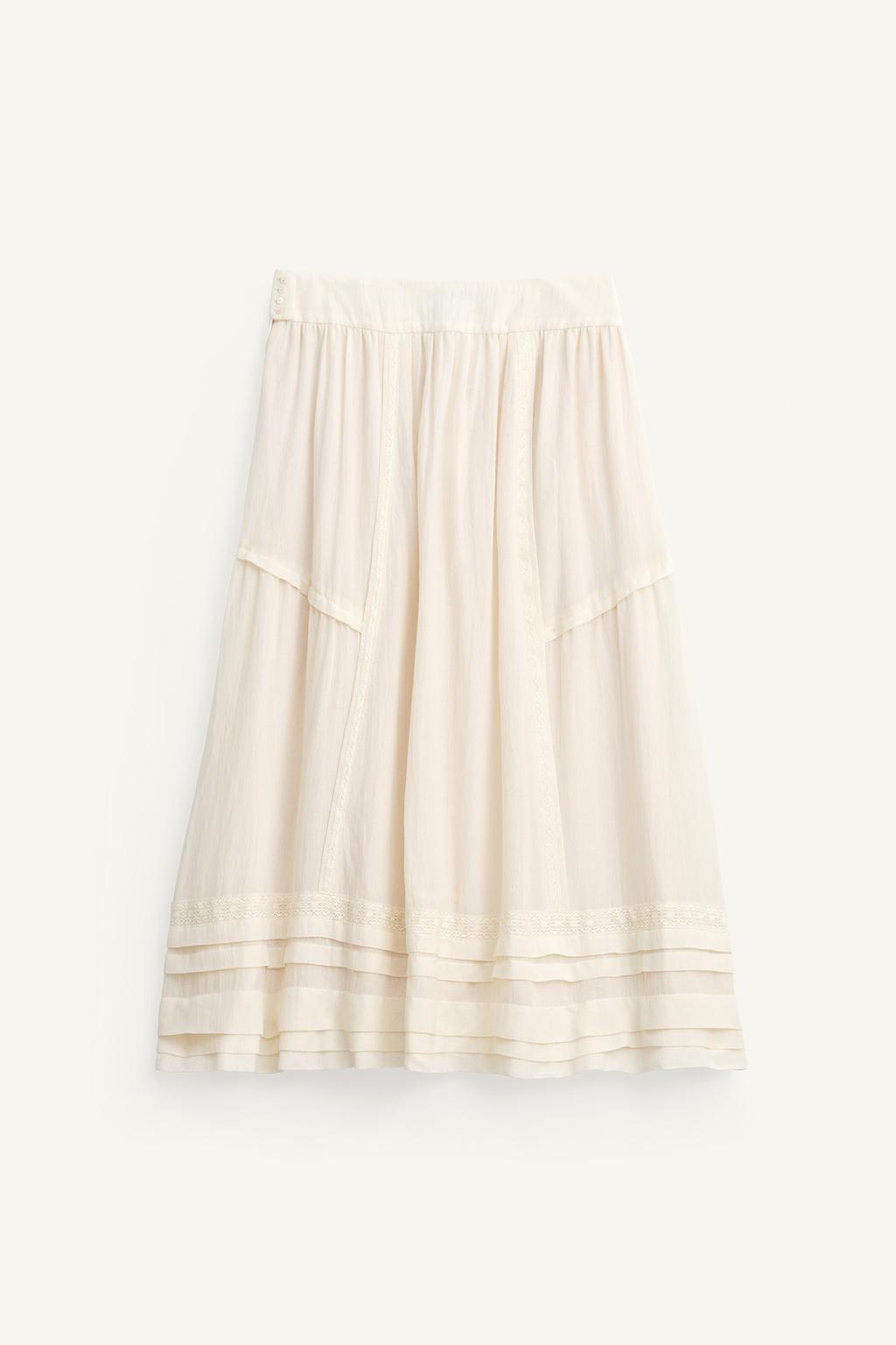 Limited Edition Lace Trim Wool Skirt