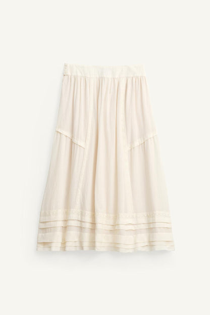 Limited Edition Lace Trim Wool Skirt