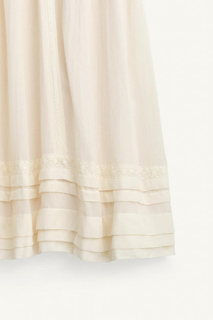 Limited Edition Lace Trim Wool Skirt
