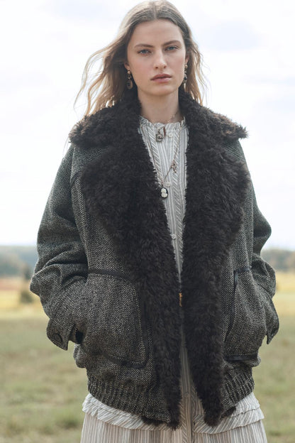 Limited Edition Herringbone Combined Bomber Jacket