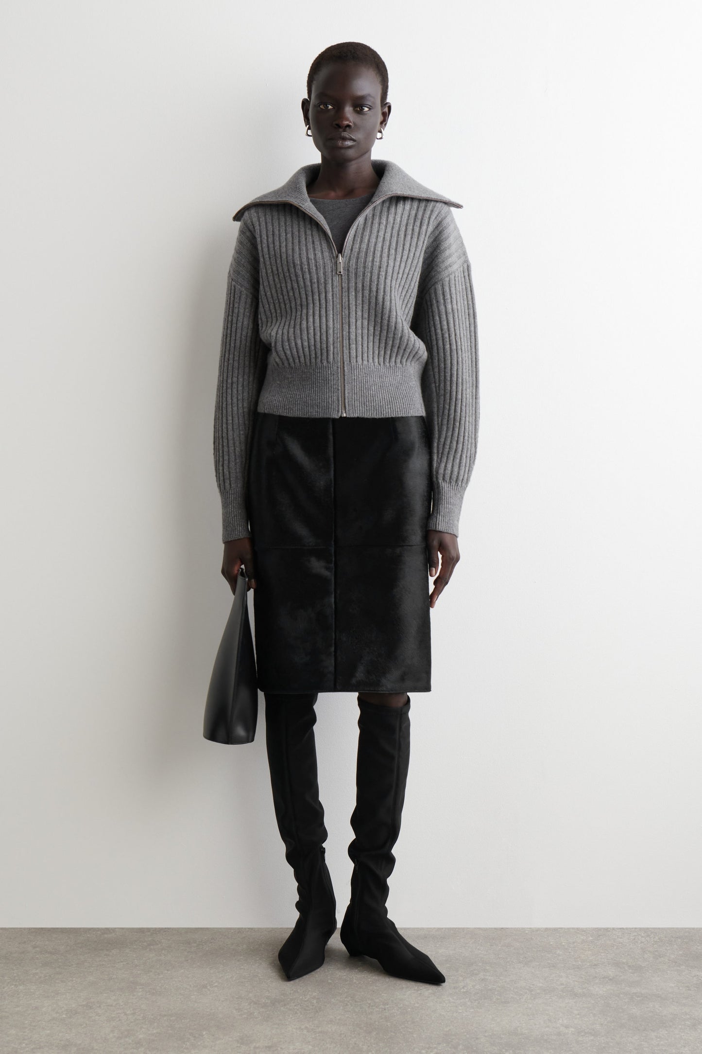 Ribbed merino wool jacket