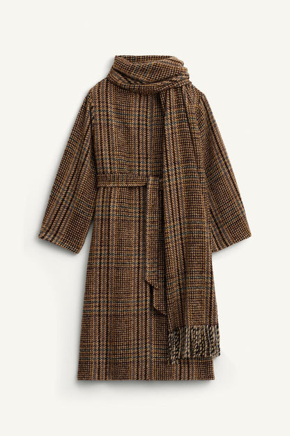 Limited Edition Check Coat With Scarf
