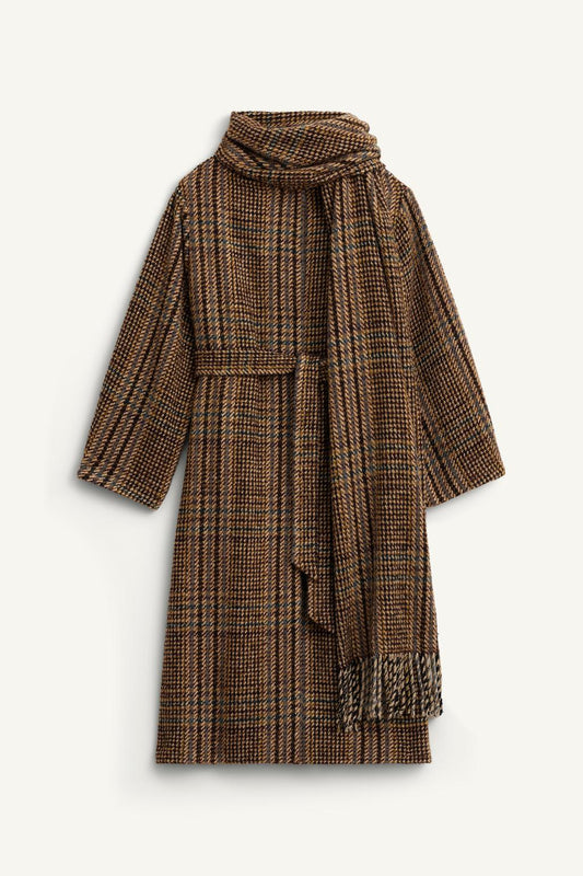 Limited Edition Check Coat With Scarf