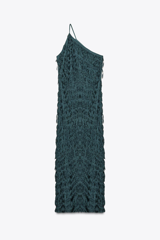 Fringed midi dress