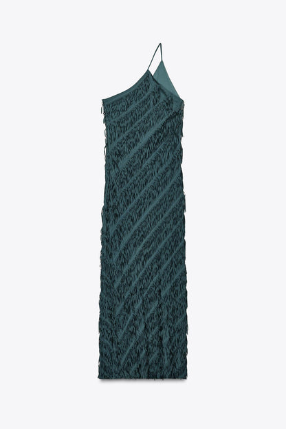Fringed midi dress