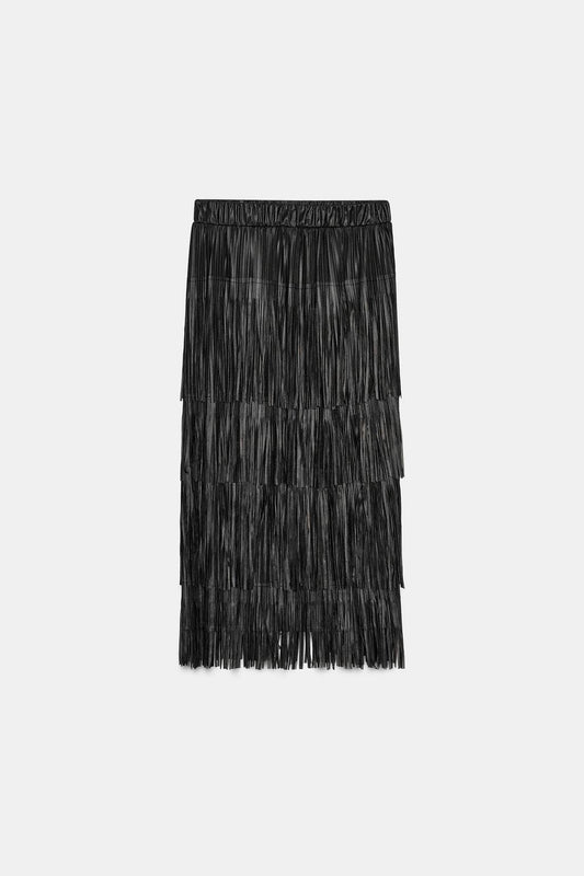 Fringed Midi Skirt