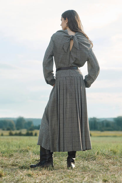 Limited Edition Checked Dress With Box Pleats