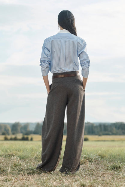 Limited Edition Volume Trousers With Pleats and Wool
