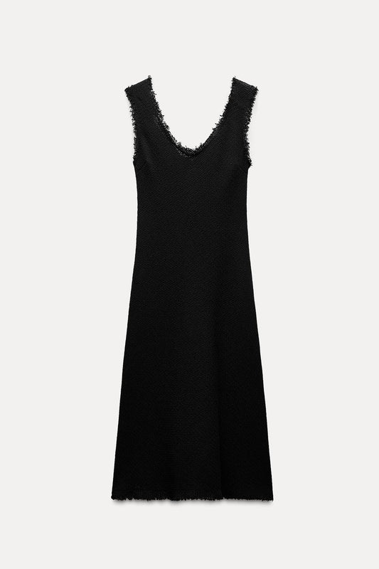 ZW Collection Frayed Midi Dress