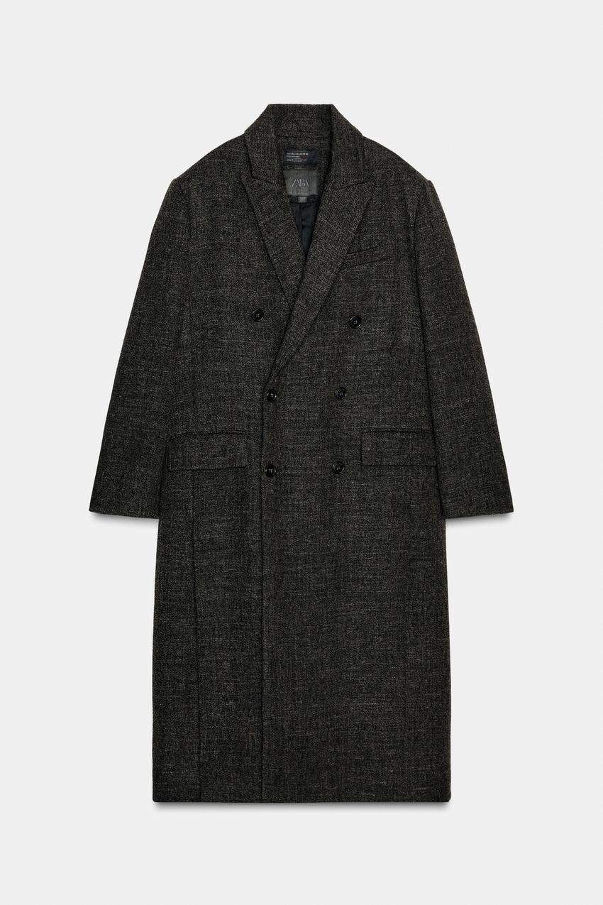 Wool Blend Coat With Vents Zw Collection