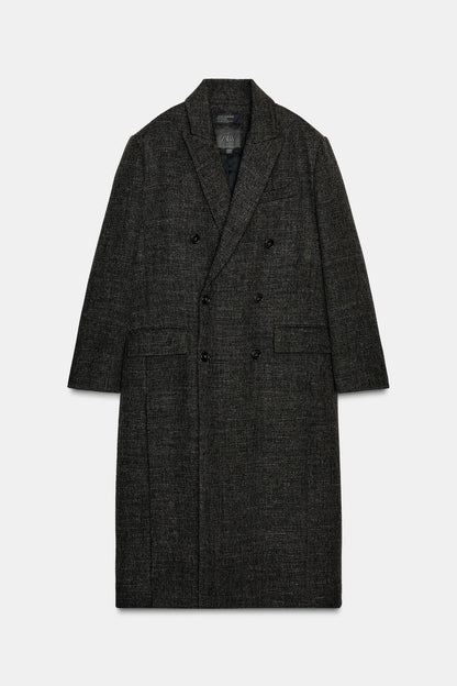 Wool Blend Coat With Vents Zw Collection