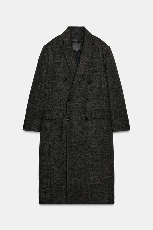 Wool Blend Coat With Vents Zw Collection