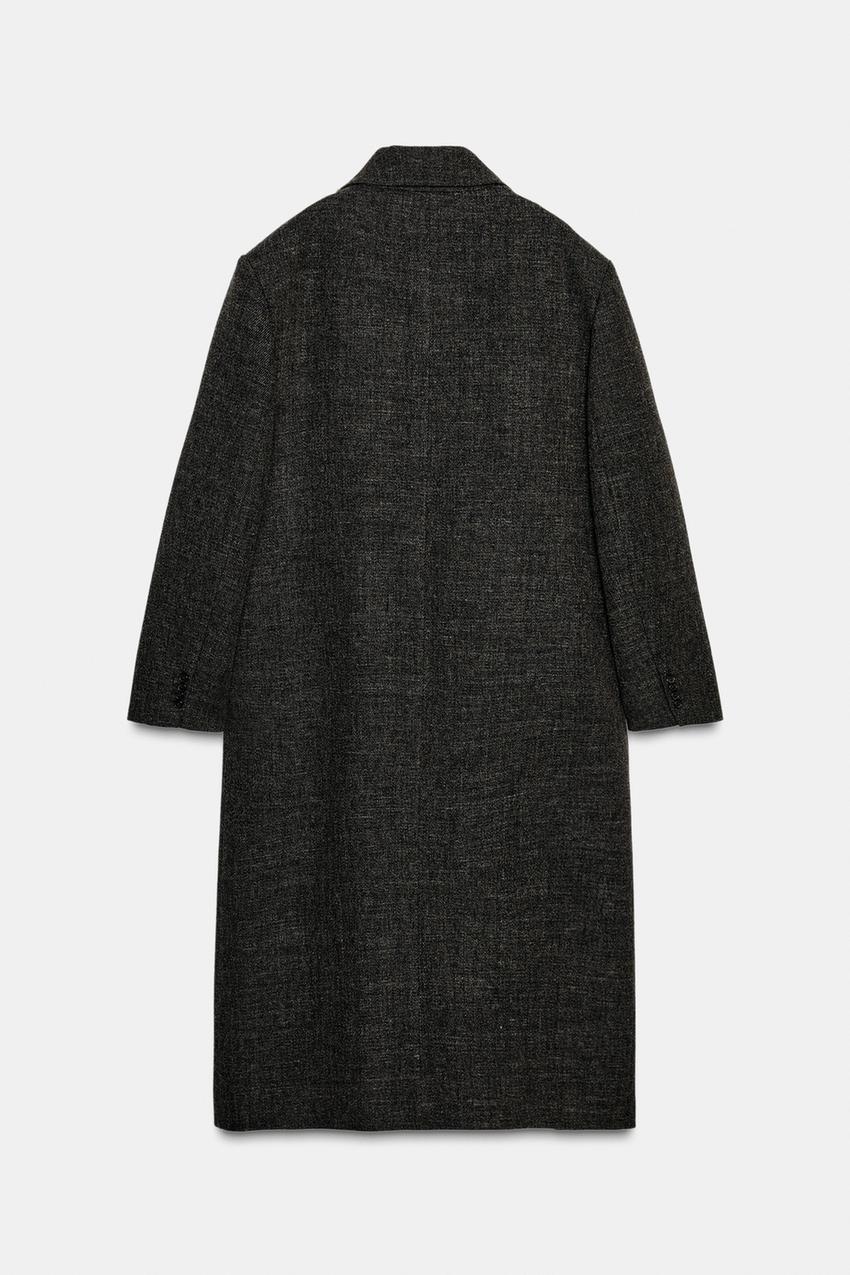 Wool Blend Coat With Vents Zw Collection