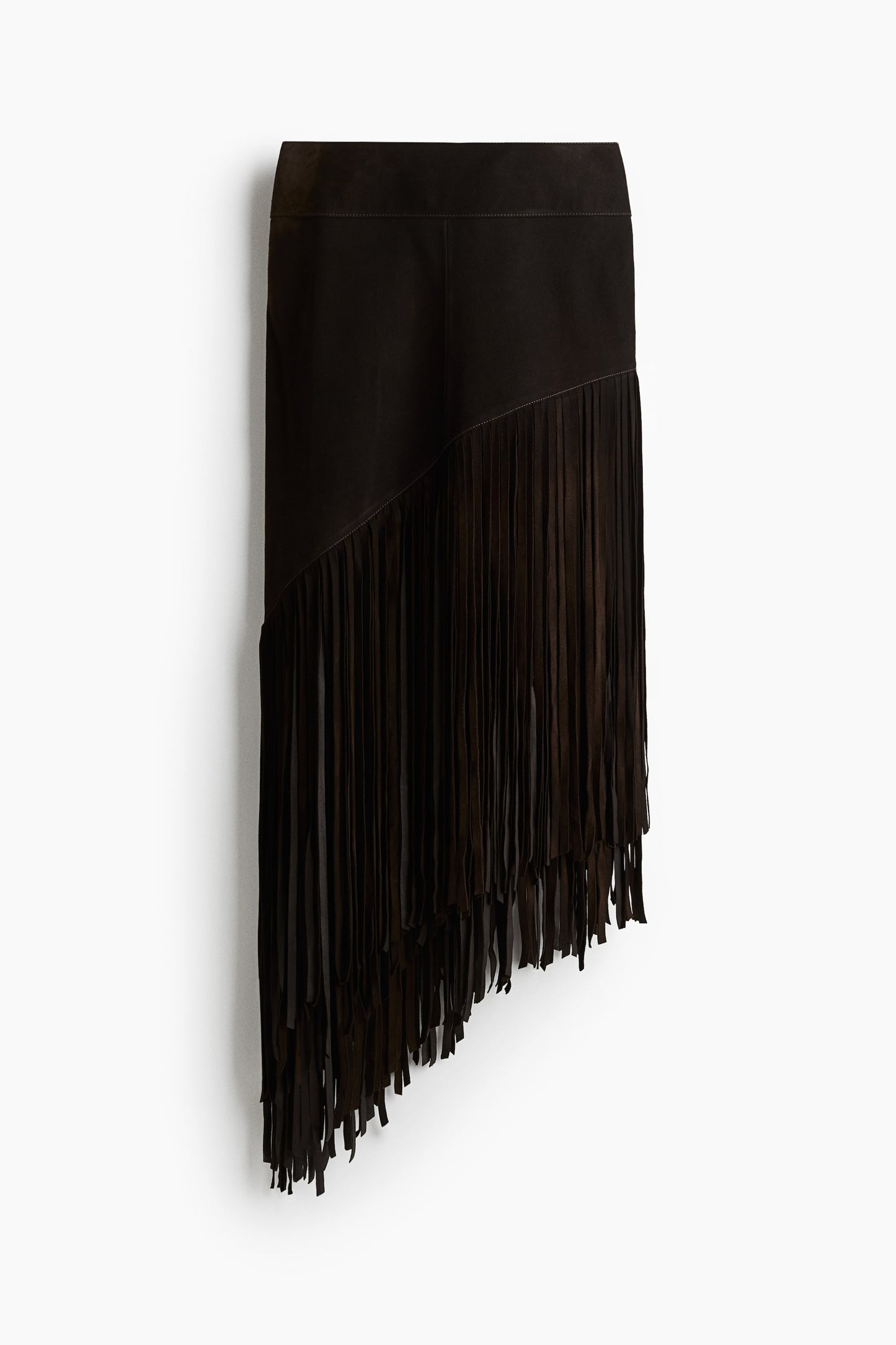 Fringed suede skirt