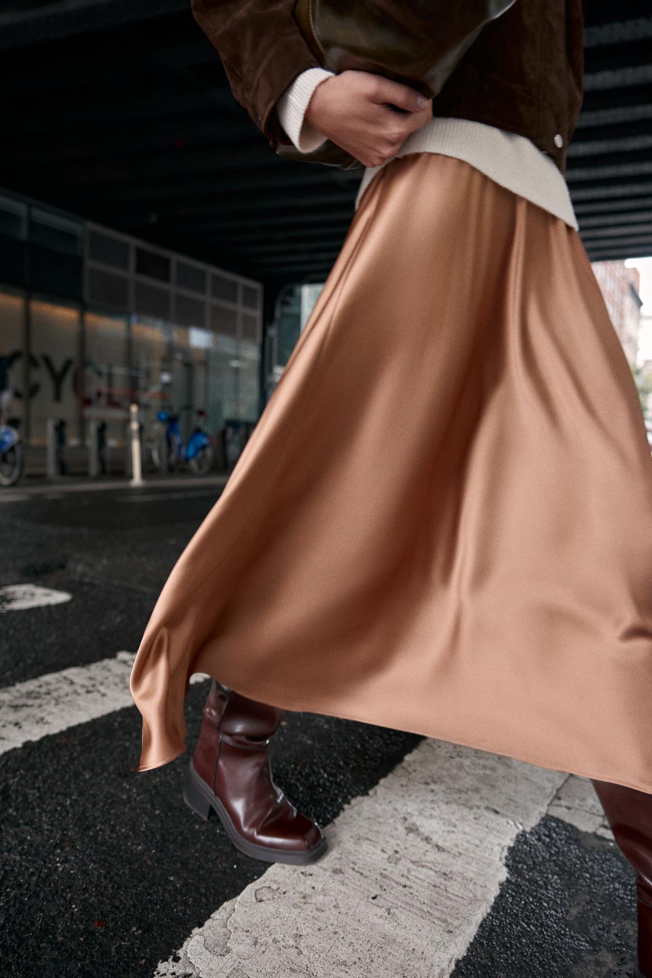 Satin Midi Skirt