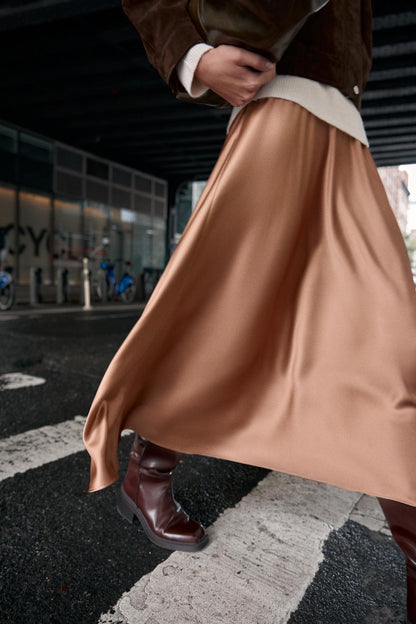 Satin Midi Skirt
