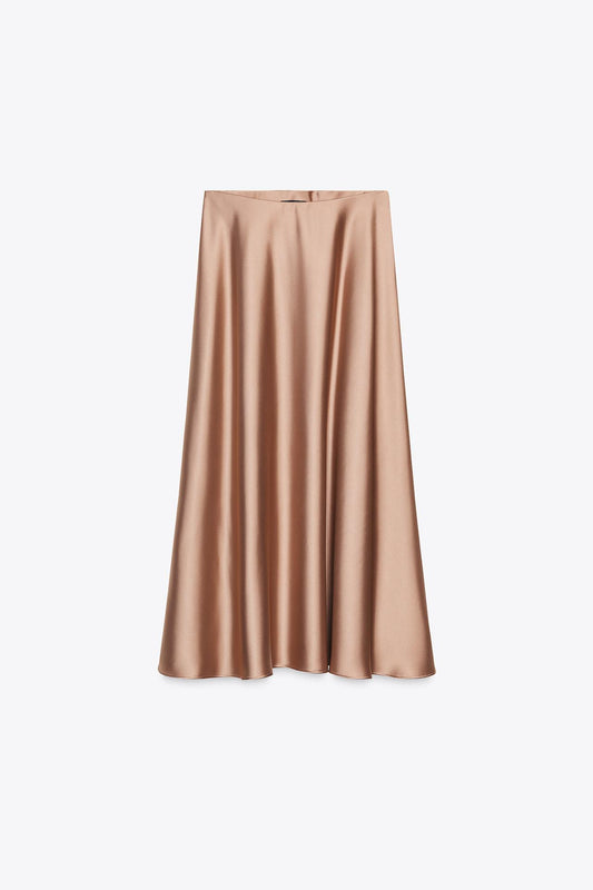 Satin Midi Skirt