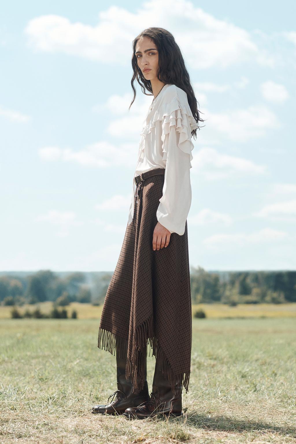 Limited Edition Asymmetric Hem Fringed Skirt