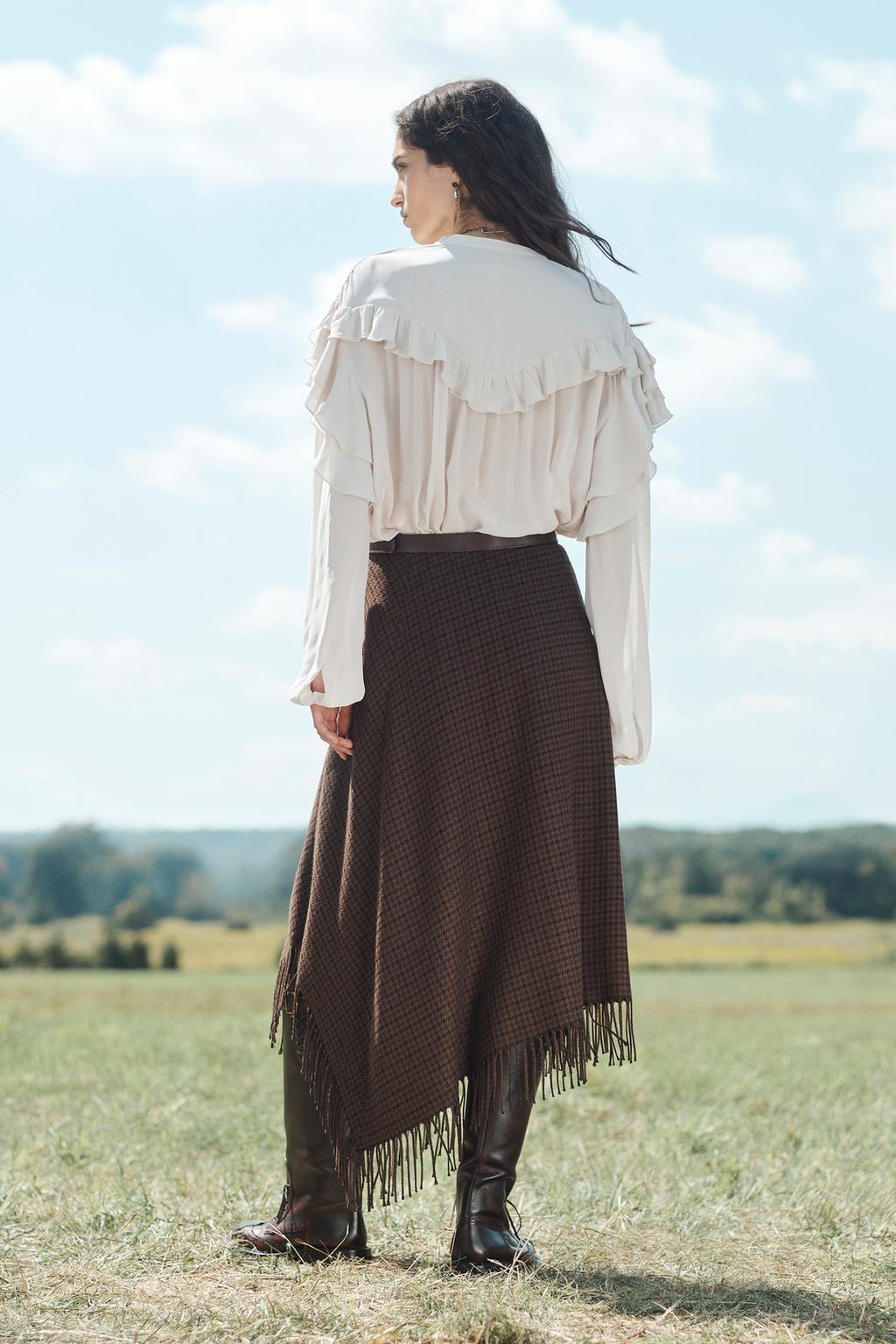 Limited Edition Asymmetric Hem Fringed Skirt