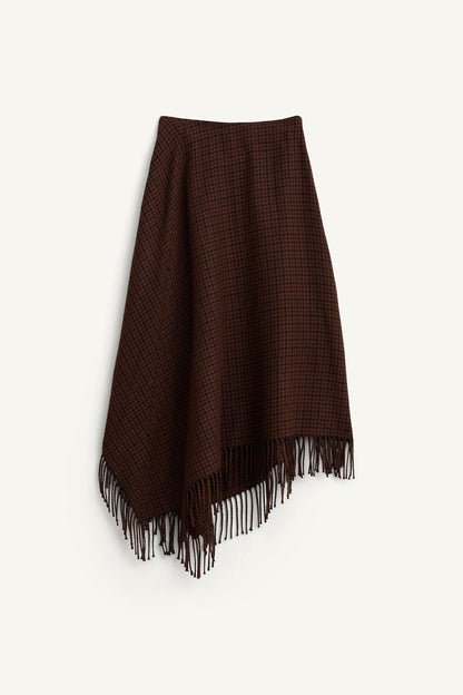 Limited Edition Asymmetric Hem Fringed Skirt