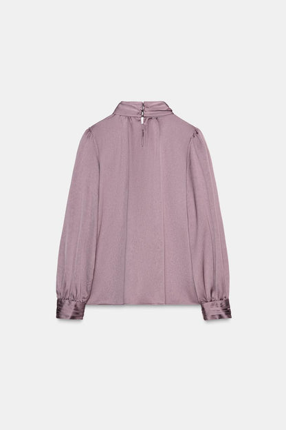 Satin Shirt With Bow
