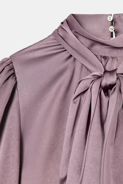 Satin Shirt With Bow