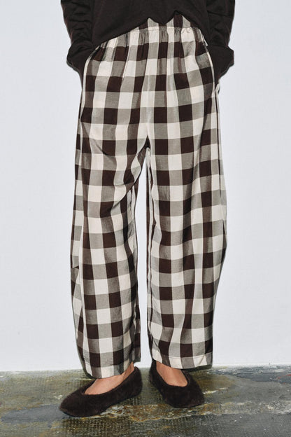 Zw Collection Gingham Check Trousers