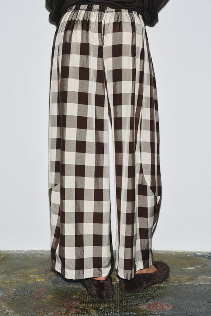 Zw Collection Gingham Check Trousers