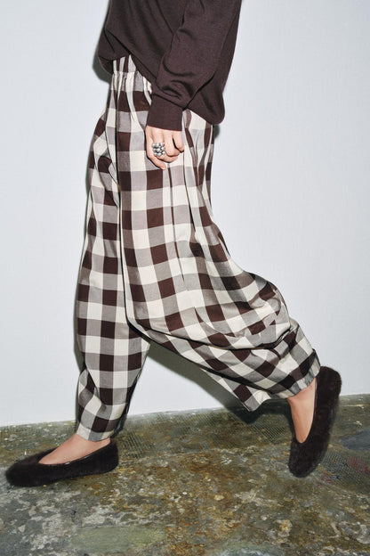 Zw Collection Gingham Check Trousers