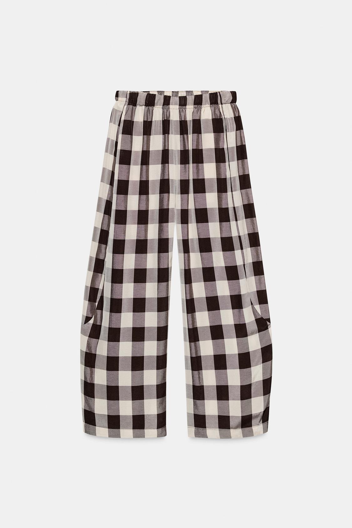 Zw Collection Gingham Check Trousers