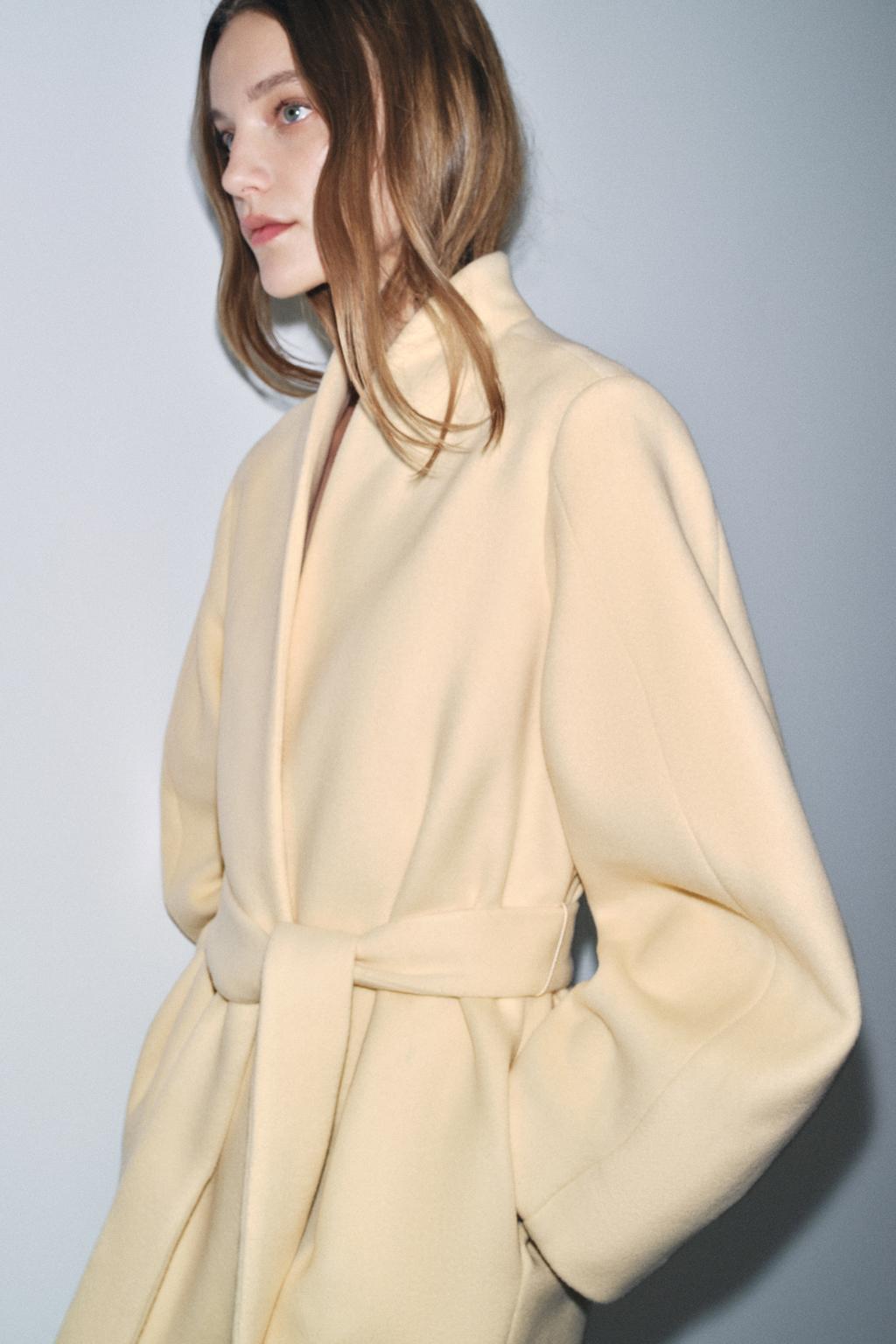 Oversized Wool Blend Coat Zw Collection