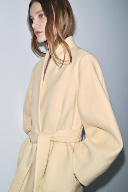 Oversized Wool Blend Coat Zw Collection