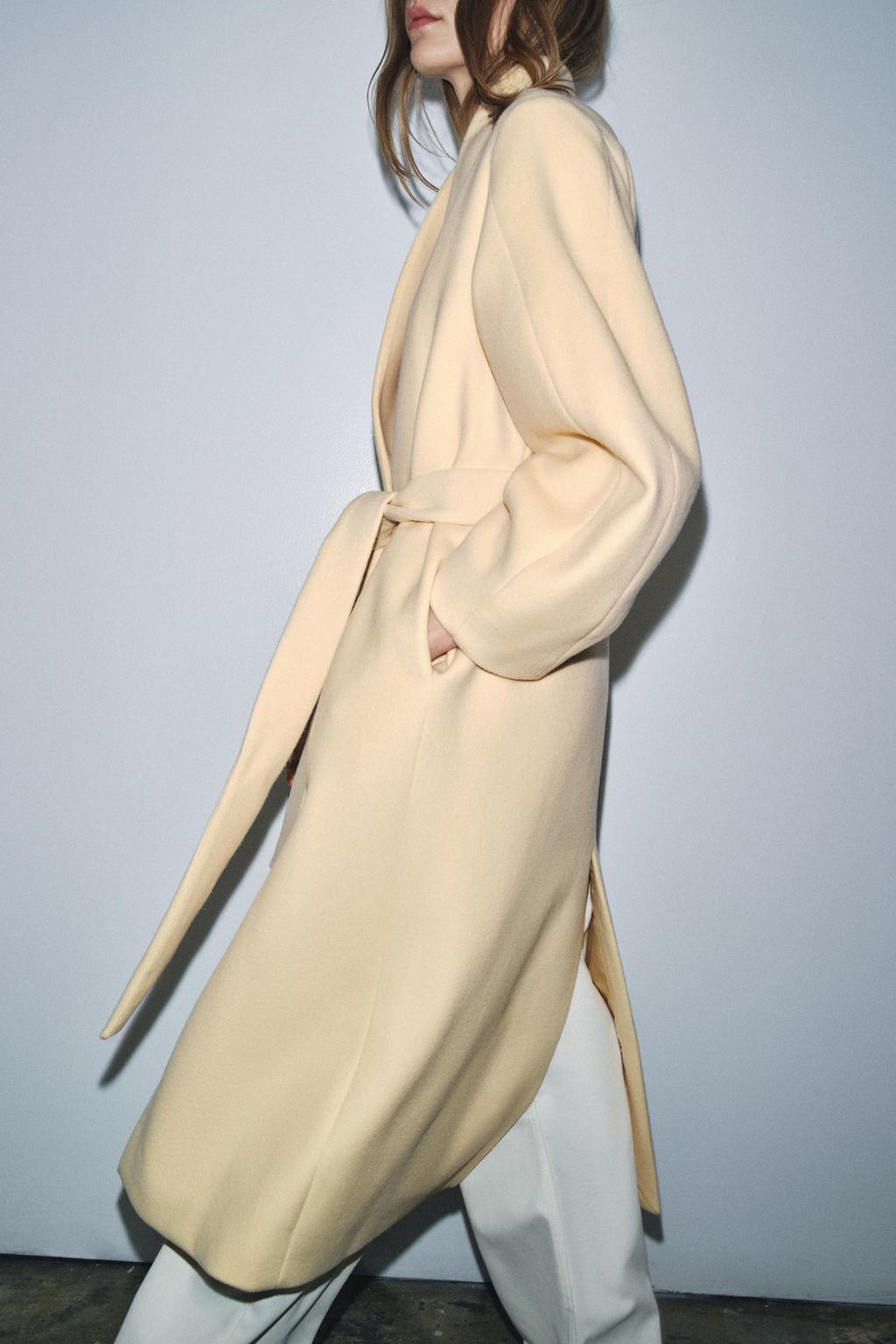 Oversized Wool Blend Coat Zw Collection