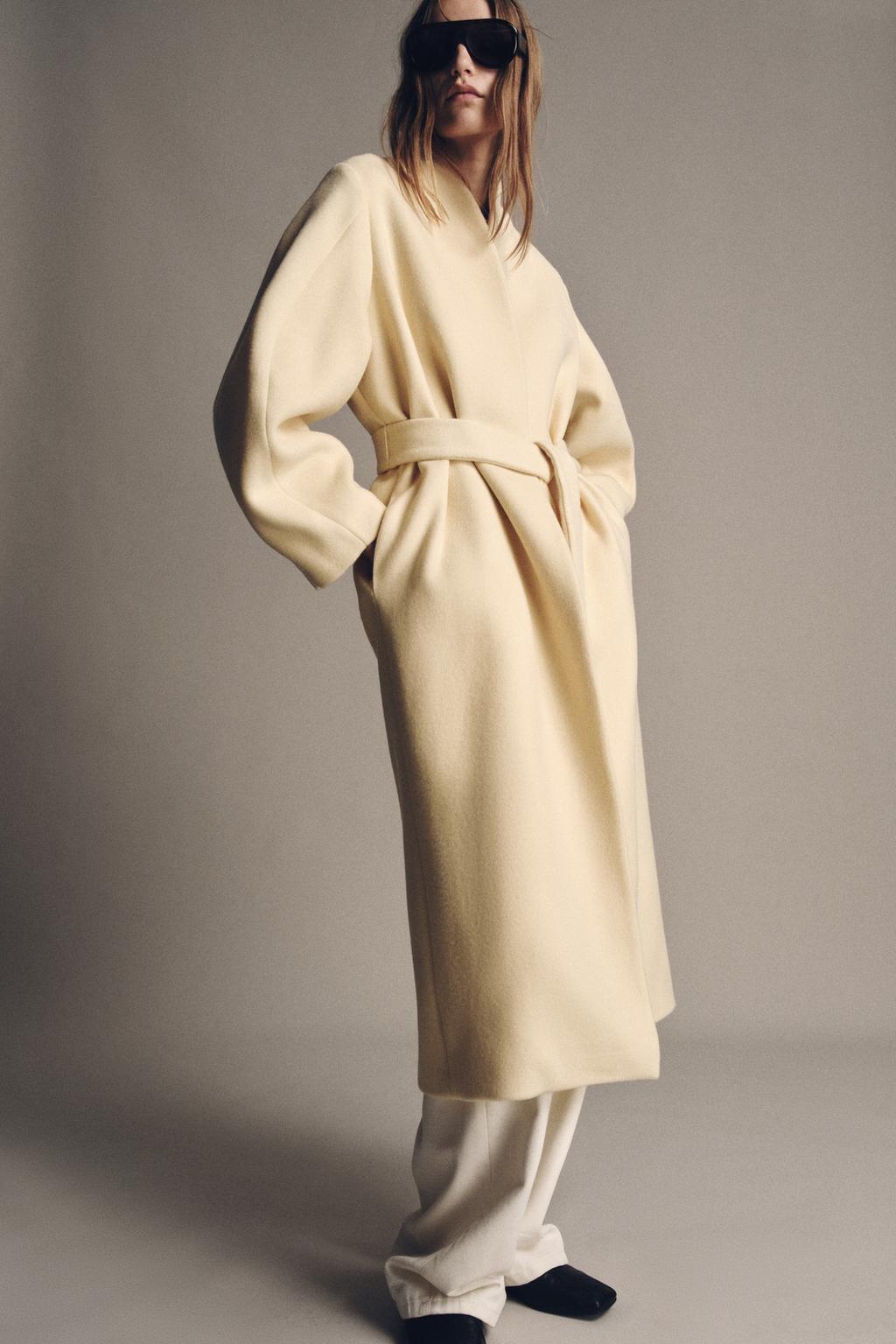 Oversized Wool Blend Coat Zw Collection