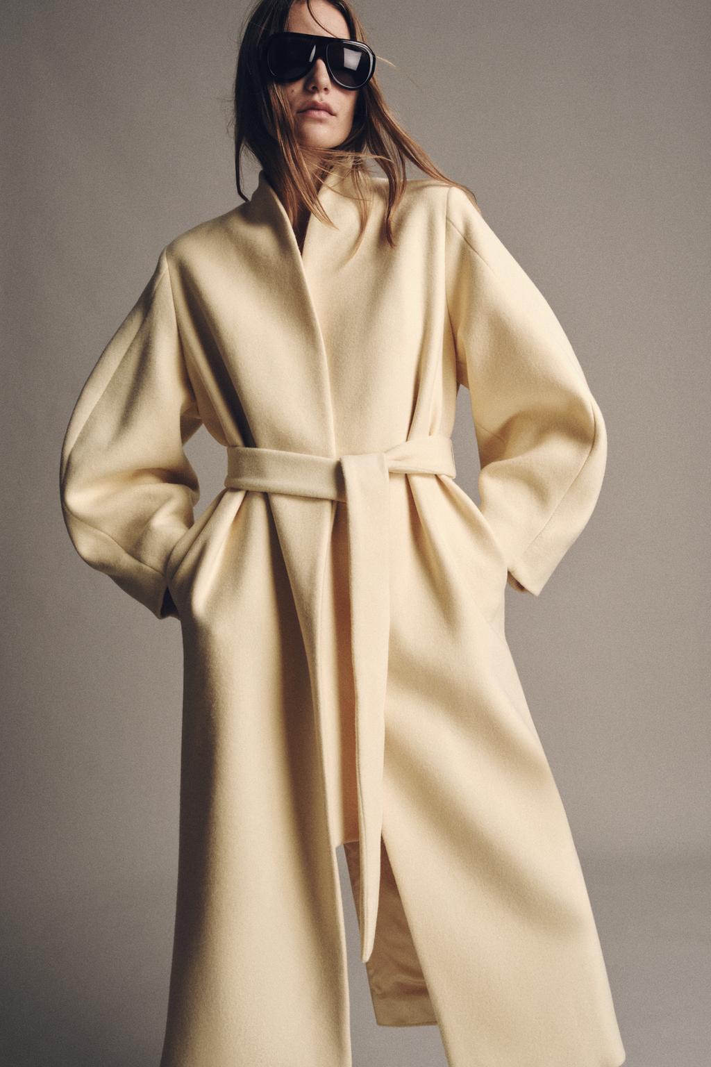 Oversized Wool Blend Coat Zw Collection