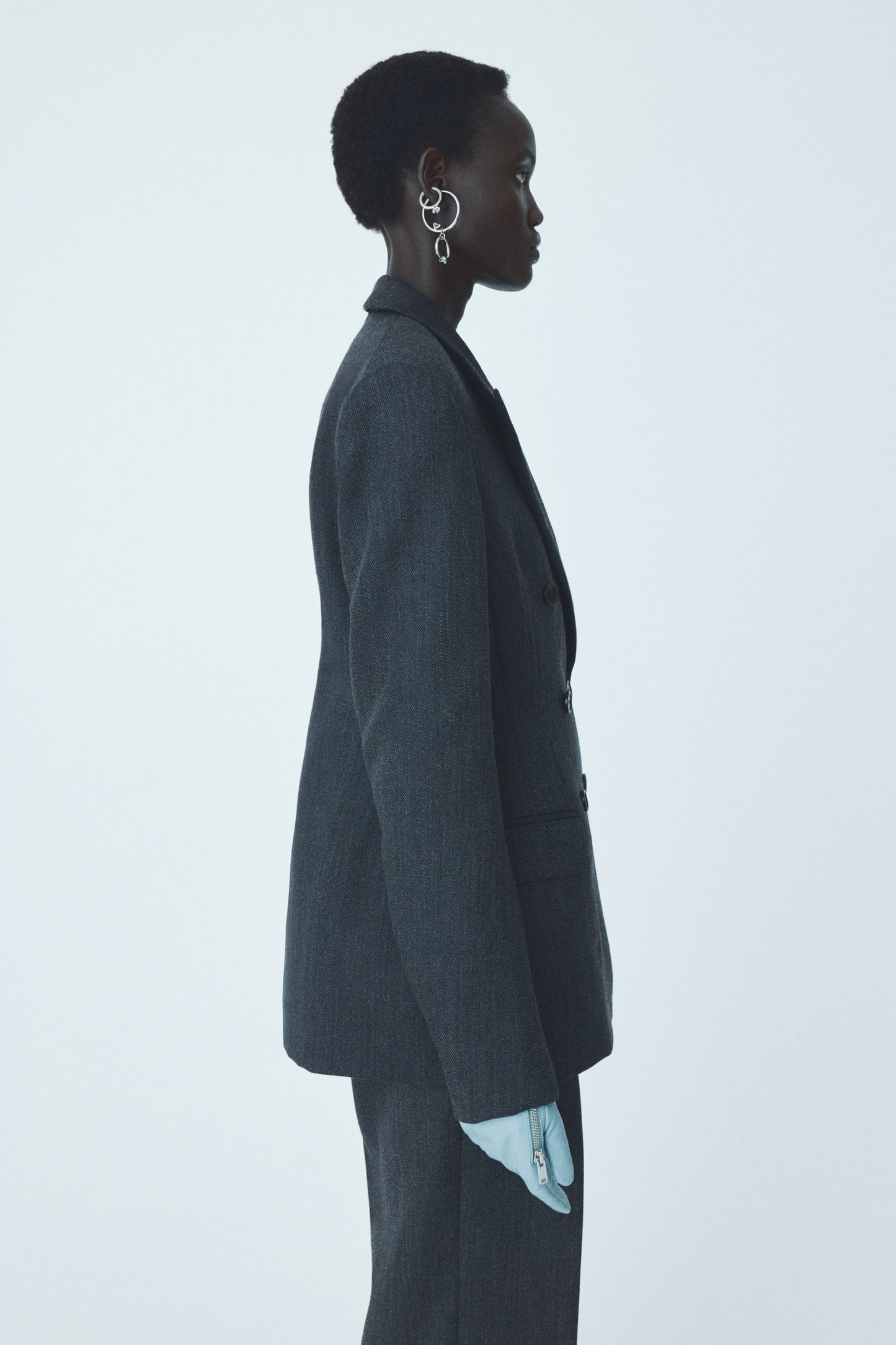 Double-breasted wool blazer