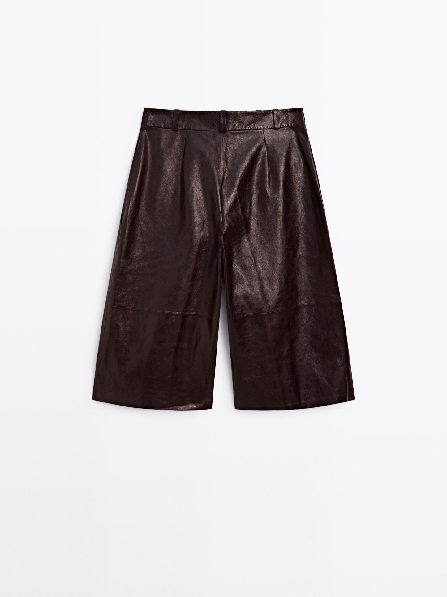 Nappa leather Bermuda shorts with darts