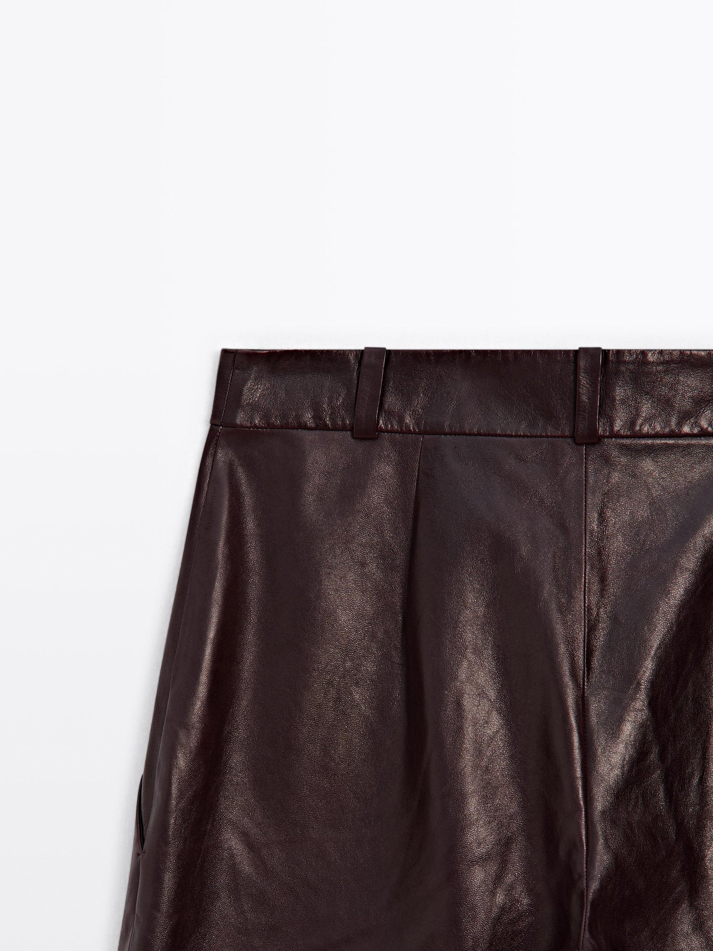 Nappa leather Bermuda shorts with darts