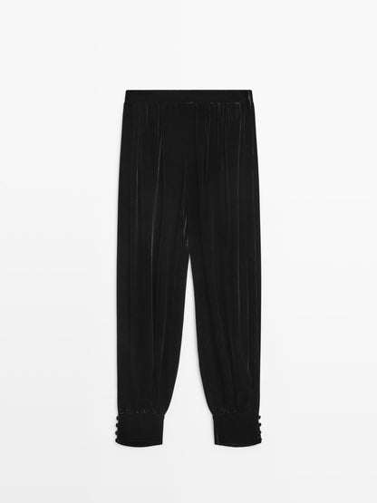 Velvet sarouel trousers