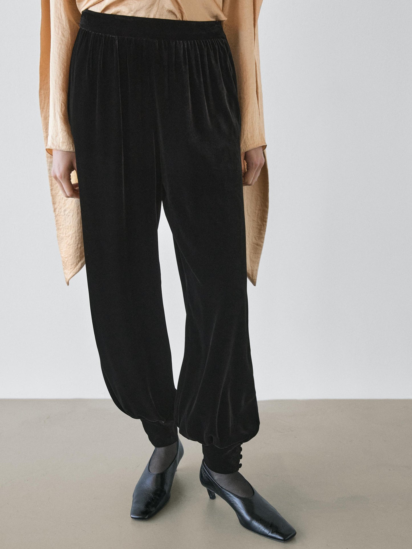 Velvet sarouel trousers