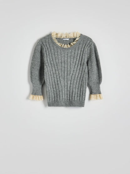 Sweater with puffy sleeves