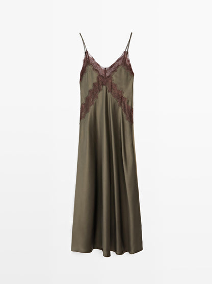 100% silk long slip dress