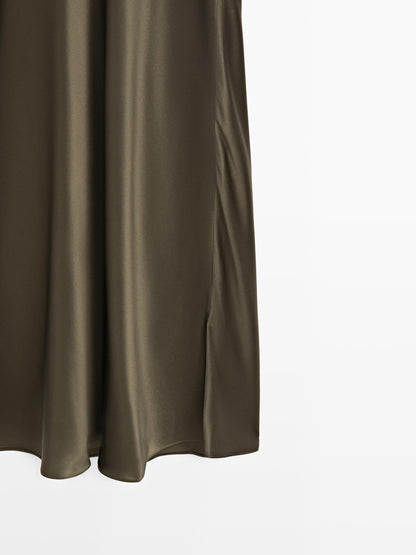 100% silk long slip dress