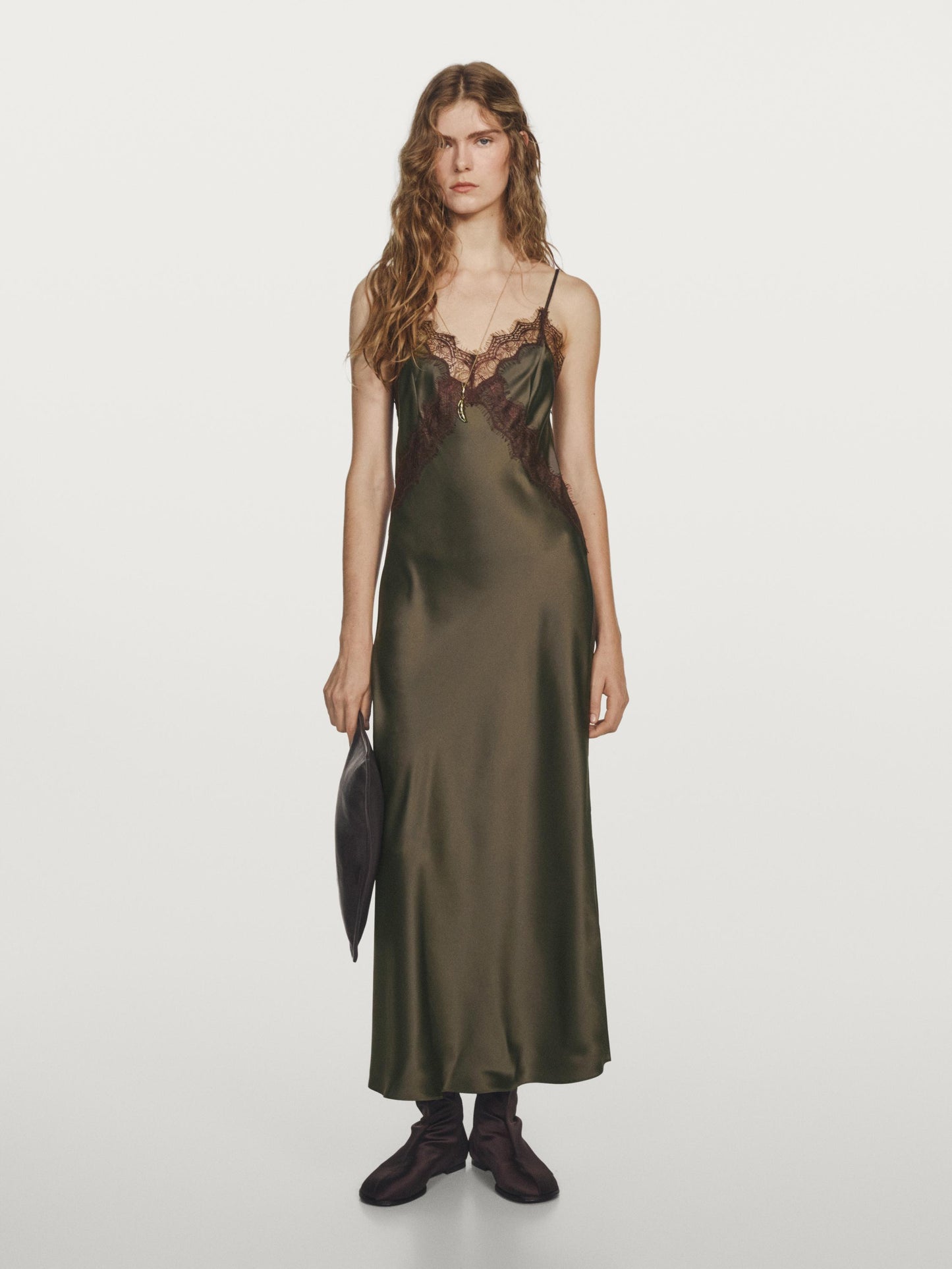 100% silk long slip dress