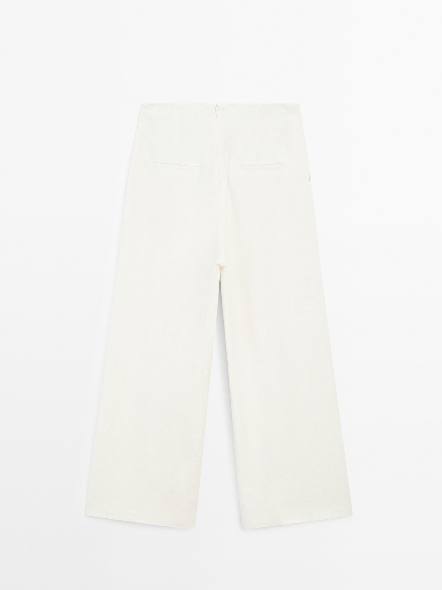 100% linen wide-leg trousers
