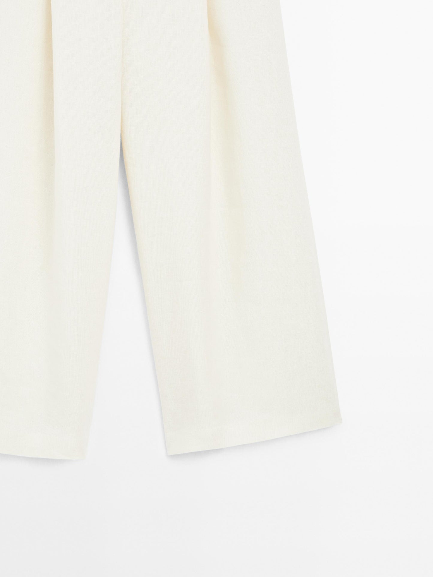 100% linen wide-leg trousers