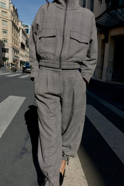 Houndstooth Bomber Jacket