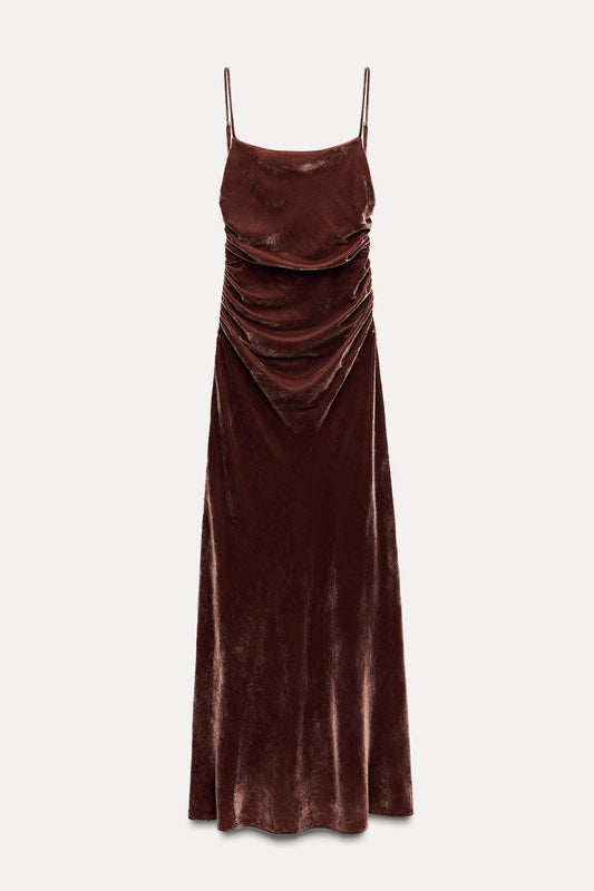 Velvet Midi Strappy Dress